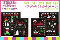 4 Christmas Countdown Chalkboard Designs, SVG, DXF, PNG Product Image 1