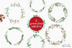 Wonderland Xmas Holly Winter Watercolor Festive Hand Painted Product Image 2