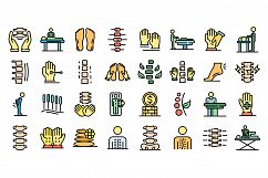 Osteopathy icons set vector flat Product Image 1