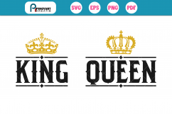 King svg, Queen svg, King svg file, Queen svg file,Crown svg Product Image 1