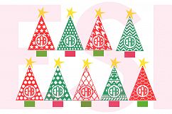Patterned Christmas Tree Monogram Designs Set. Product Image 1