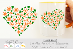 Flower heart SVG / DXF / EPS / PNG files Product Image 1