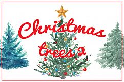 Watercolor Christmas trees 2 Product Image 1