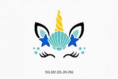 unicorn svg, unicorn eyelashes, mermaid unicorn svg Product Image 1