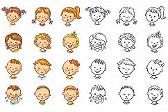 Kids emotions bundle, children with various emotion Product Image 5