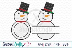 Snowman Monogram Frames - Digital Printable - Cuttable File - Digital Download - SVG EPS PNG DXF  Product Image 1