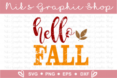 Hello Fall Svg, Fall Svg, Fall Sign Svg, Autumn Svg Product Image 2