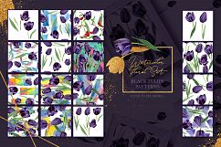 Wonderful black tulips PNG watercolor flower set Product Image 4