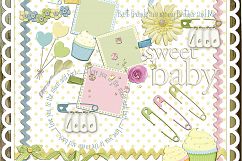 Nursery Baby Pastel Collections-129 Elements/Clipart Designer Scrapbook Product Image 2