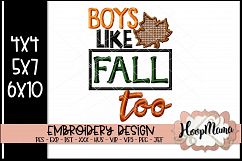 Boys Like Fall Too - Embroidery Design Product Image 1