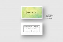 Business card template with watercolor Product Image 1