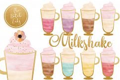 Watercolor Milkshake Sorbet Clipart Product Image 3