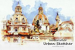 Watercolor Urban Sketcher Photoshop Action Product Image 21
