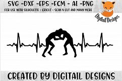 Wrestling EKG SVG - Silhouette - Cricut - Scan n Cut Product Image 1