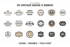 36 VINTAGE BADGE &amp; RIBBON Vol.5 Product Image 5