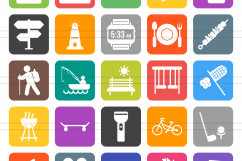 166 Activities Filled Round Corner Icons Product Image 2