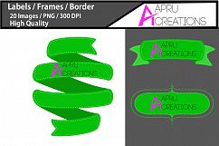 green label vector cut file SVG / label high qualitySVG / frames SVG/ borders / printable high quality designs / hand drawn frames / commercial use Product Image 3