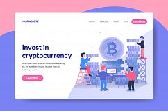 Landing page template of Cryptocurrency Investment Service. Product Image 1