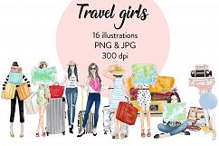 Travel girls fashion clipart Product Image 1