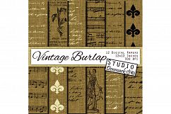 Vintage Burlap Digital Paper - 12 Pack Product Image 1