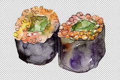 Watercolor sushi PNG watercolor set Product Image 9