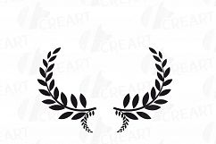Laurel wreath clipart, Monogram frames silhouette Product Image 4