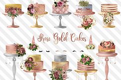 Rose Gold Unicorn Cakes Clipart Product Image 1