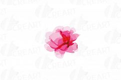 Watercolor Pink and Blue Roses and leafs clip art pack, png Product Image 16