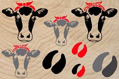 Cow Head whit Bandana SVG, cowboy, western, Farm Milk 777S Product Image 4