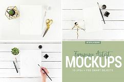 10 Feminine artist styled stock photo&#039;s mockup bundle flatlays Product Image 6