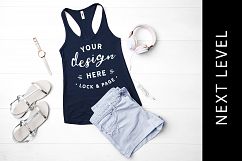 Midnight Navy Next Level 1533 Vest Mockup Tank Top Racerback Product Image 1