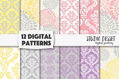 Damask Digital Patterns - Floral Pastel Backgrounds Product Image 1
