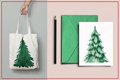 Watercolor Christmas trees 3 Product Image 4