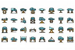 Car lift icons set vector flat Product Image 1