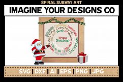 Merry Christmas Printable Spiral Subway SVG Cut File Product Image 1