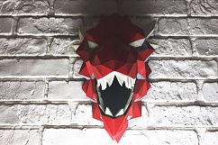Game of Thrones, Winter is coming, Paper Dragon, Dragon Head, Papercraft Dragon, House Targaryen, animal head, Home Decoration, Printable Product Image 5