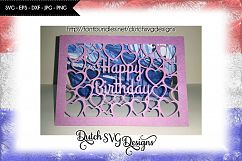 Card cutting file Happy Birthday with cutout hearts Product Image 1
