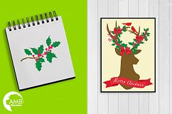 Christmas Rustic Antlers clipart, graphics and illustratins AMB-1506 Product Image 4