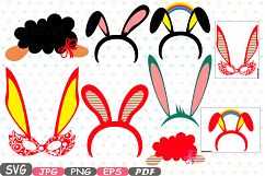 Easter Props Props Photo Booth Cutting Files svg Party Happy Easter SVG Bunny Mask easter rabbit props party decorations school tshirt -17p Product Image 1
