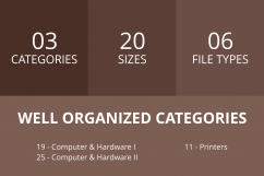 55 Computer &amp; hardware Flat Greyscale Icons Product Image 3