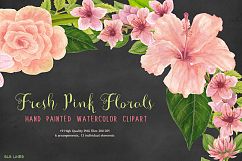 Pink Floral Watercolors Hibiscus Product Image 4