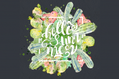 Boho Watercolor abstract Cactus Tropical clipart Product Image 2