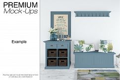 Coastal Style Entrance Hall with Throw Pillows Mockup Set Product Image 12