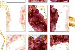 Burgundy &amp; Gold Watercolor Graphic Set Product Image 16