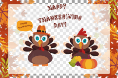 Colorful Thanksgiving Turkey clip art, Happy Thanksgiving Product Image 2
