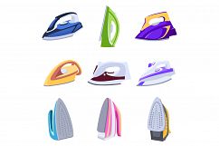 Smoothing-iron icons set, cartoon style Product Image 1