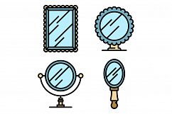 Mirror icons vector flat Product Image 1