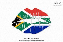 South Africa Flag Girl Lips SVG PNG DXF EPS files Product Image 1