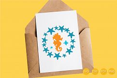 Sea Horse cutting files svg, dxf, pdf, eps included - cut files for cricut and silhouette - Cutting Files SG Product Image 3
