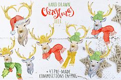 Christmas deer watercolor creator Product Image 3